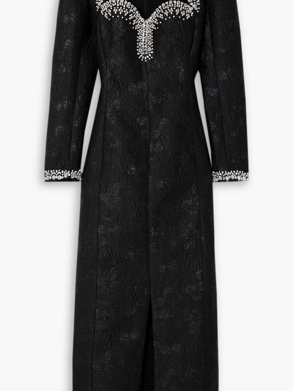 eleanor crystal-embellished cloqué midi dress
