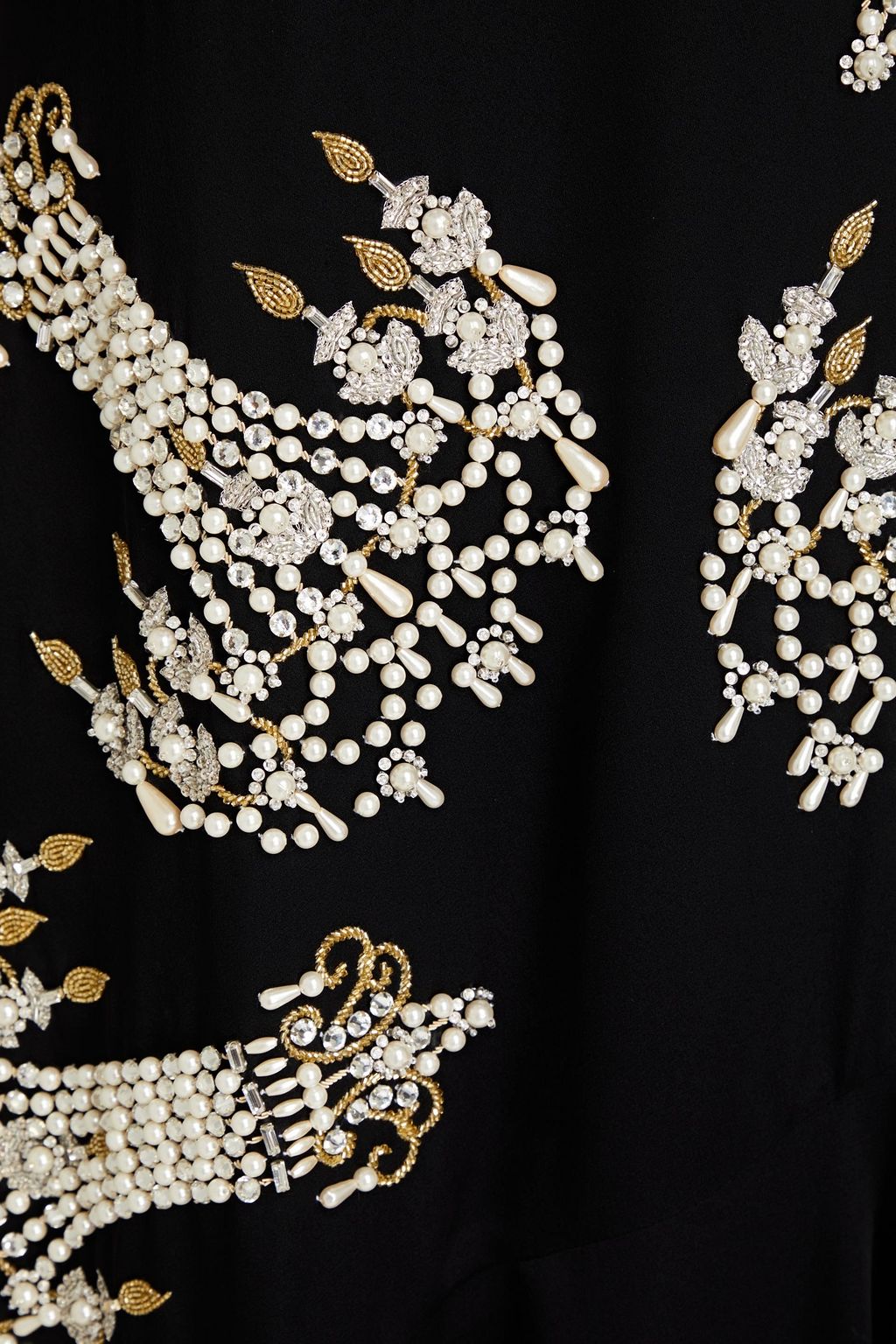 MOSCHINO Asymmetrisches Kleid aus glänzendem Crêpe mit Verzierung