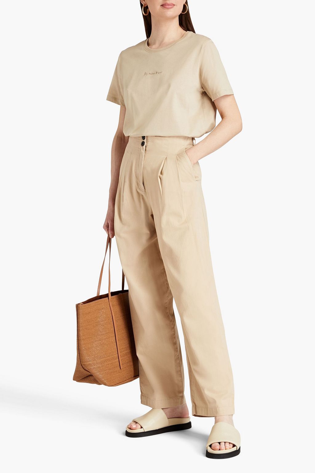 BY MALENE BIRGER 코튼 트윌 테이퍼드 팬츠