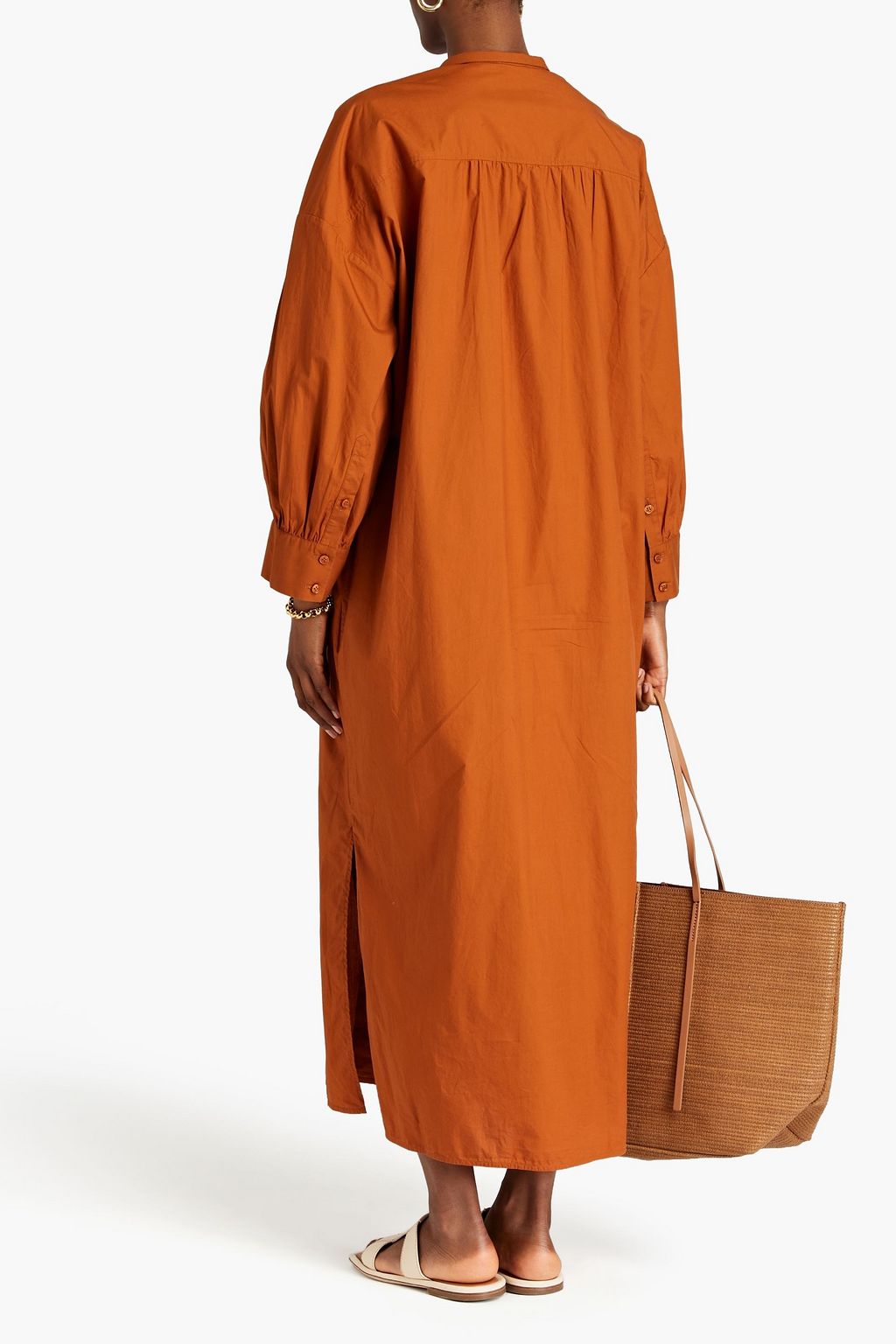 BY MALENE BIRGER Eination gathered cotton-poplin midi shirt dress