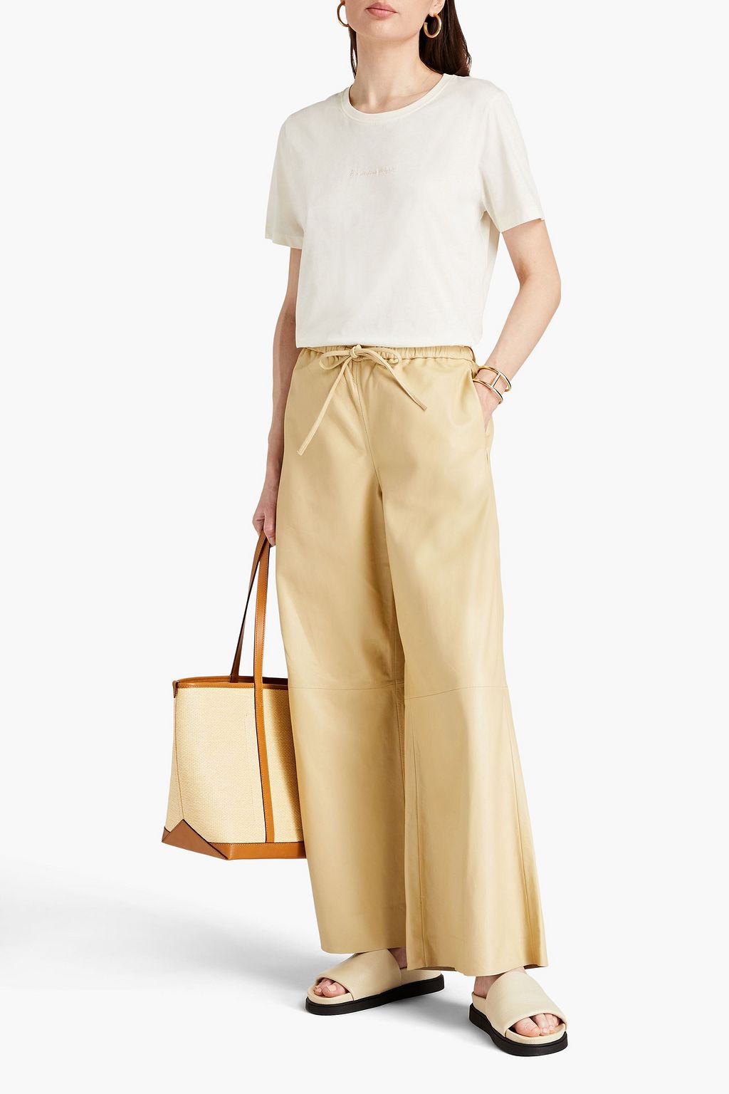 BY MALENE BIRGER レザー ワイドレッグパンツ