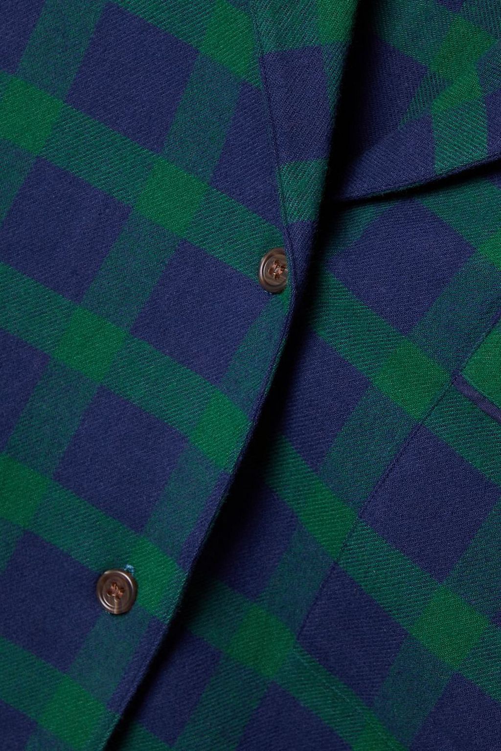EBERJEY Checked cotton-flannel pajama set