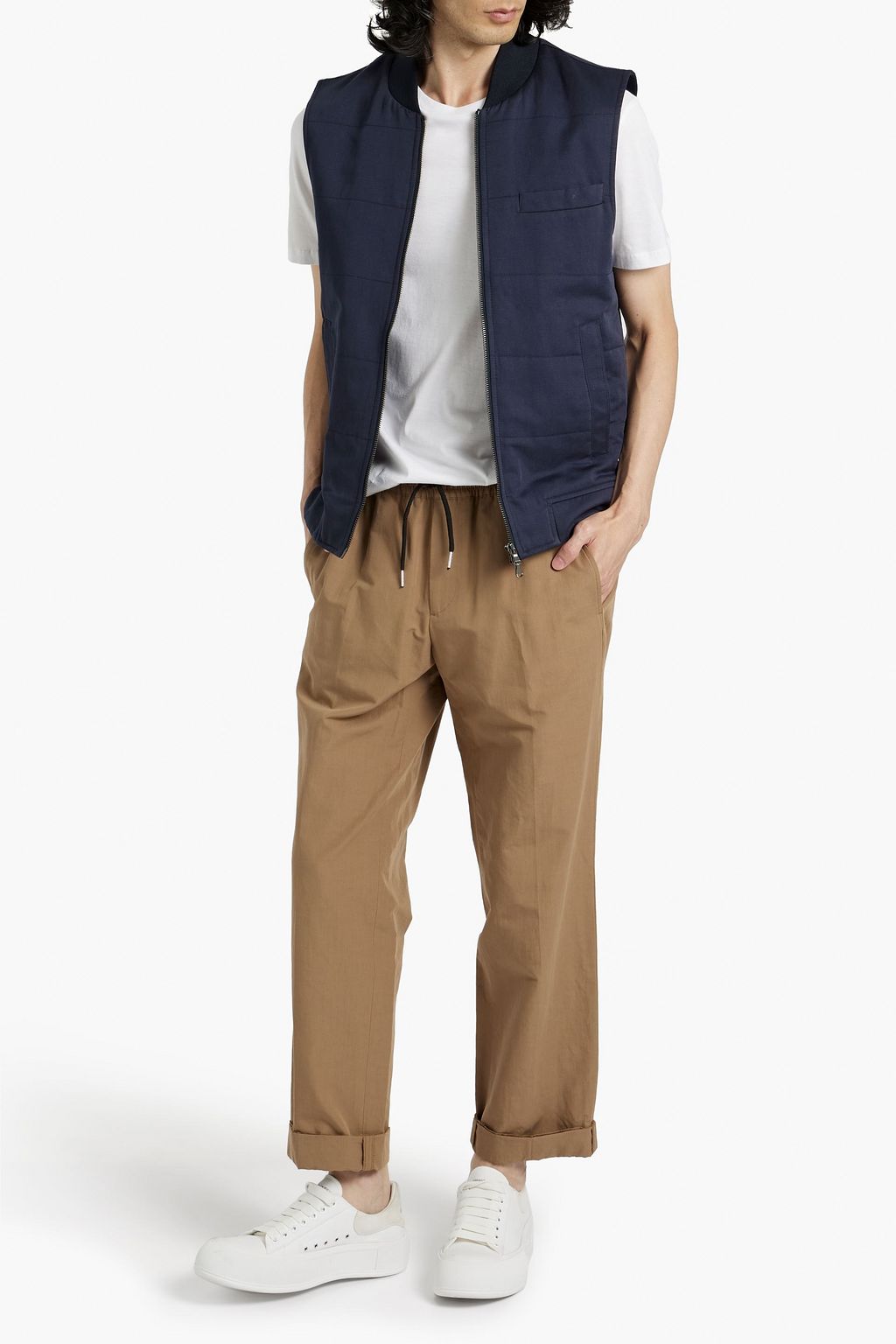 120% LINO Linen and cotton-blend twill vest