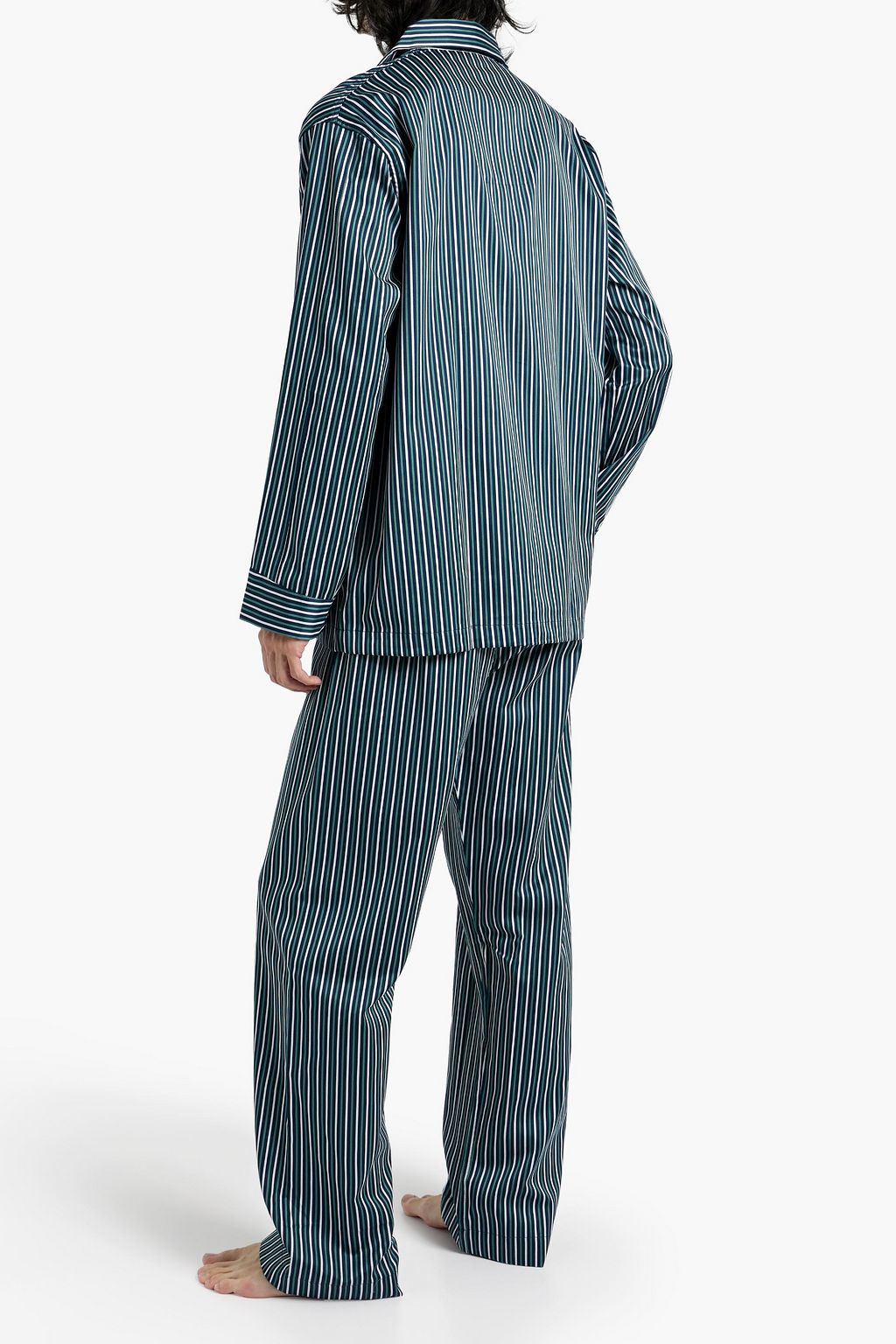 DEREK ROSE Wellington striped cotton-poplin pajama set