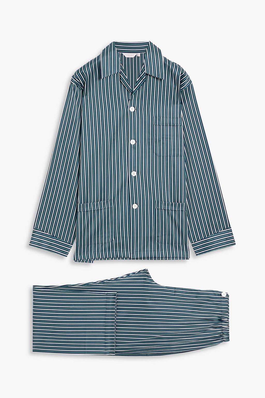 Wellington striped cotton poplin pajama set