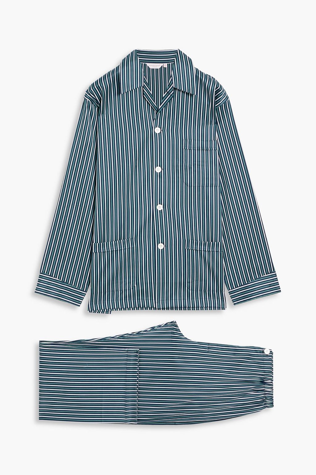 DEREK ROSE Wellington striped cotton-poplin pajama set