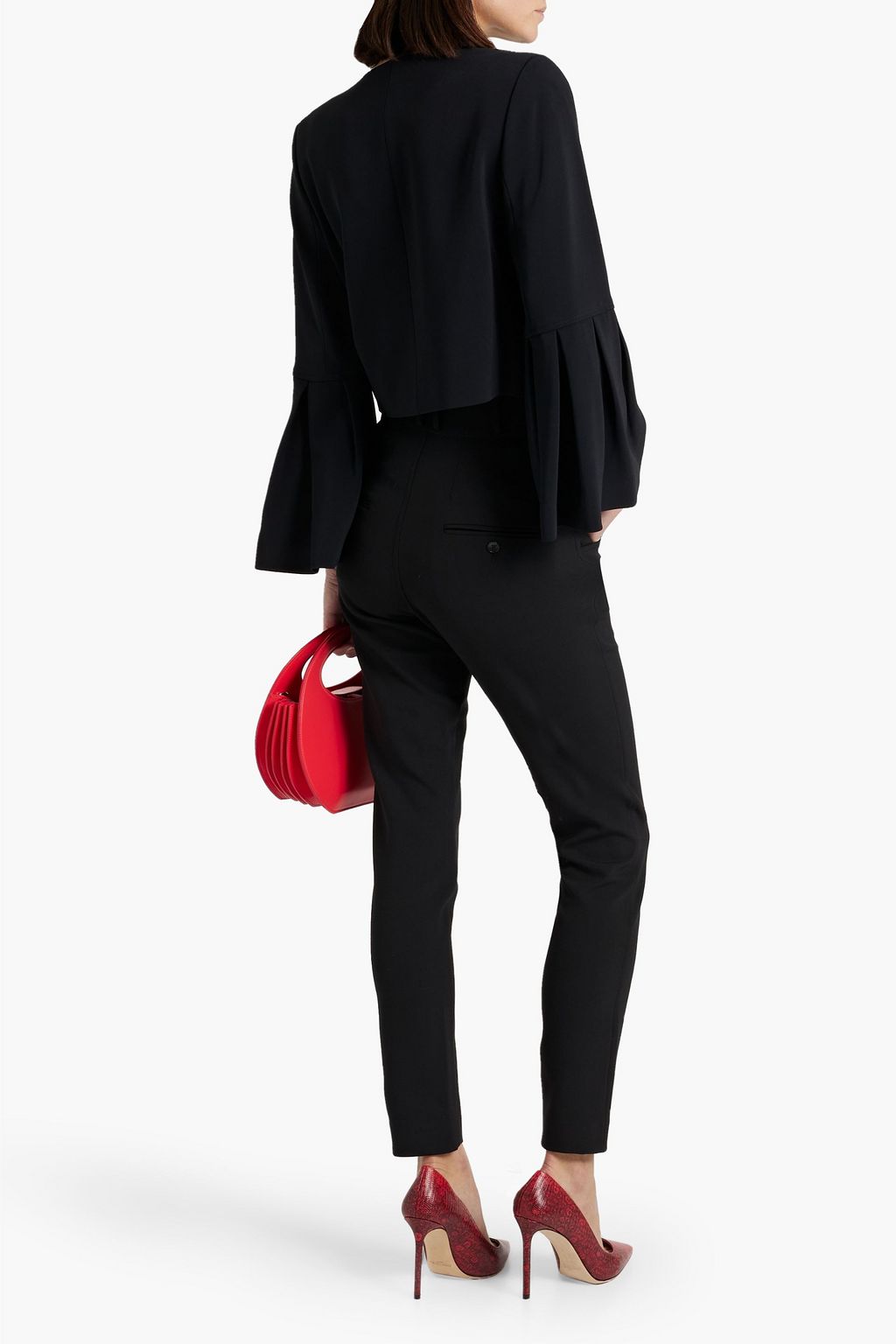 CAROLINA HERRERA クレープ クロップドジャケット