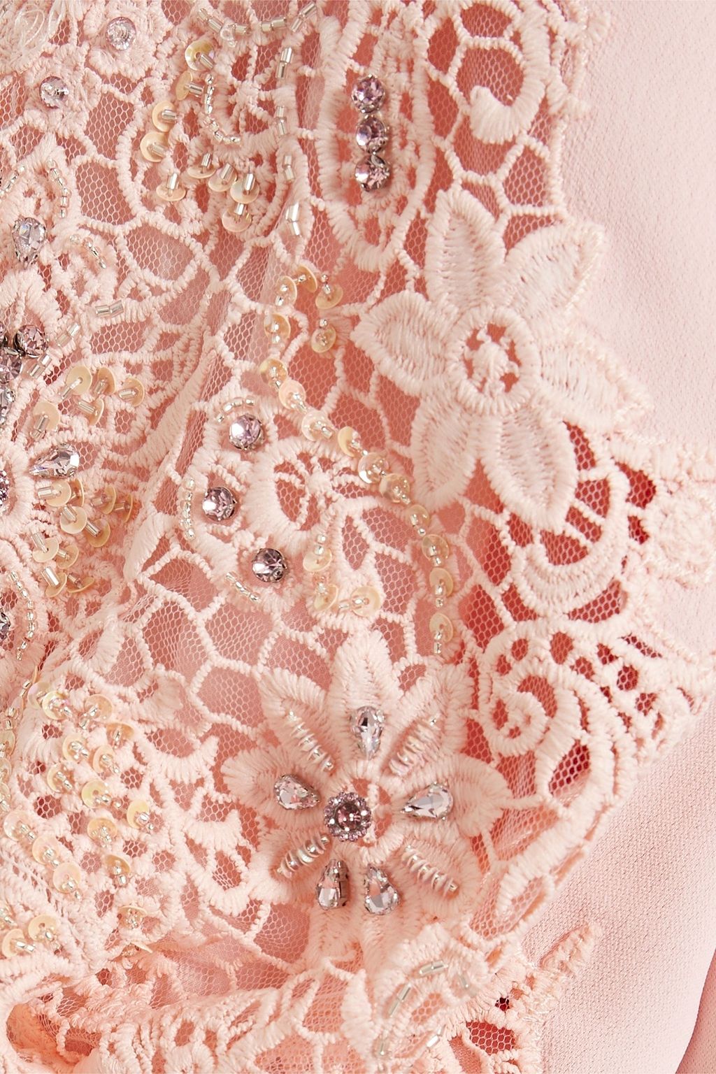 BADGLEY MISCHKA クレープ ロングドレス レーストリム