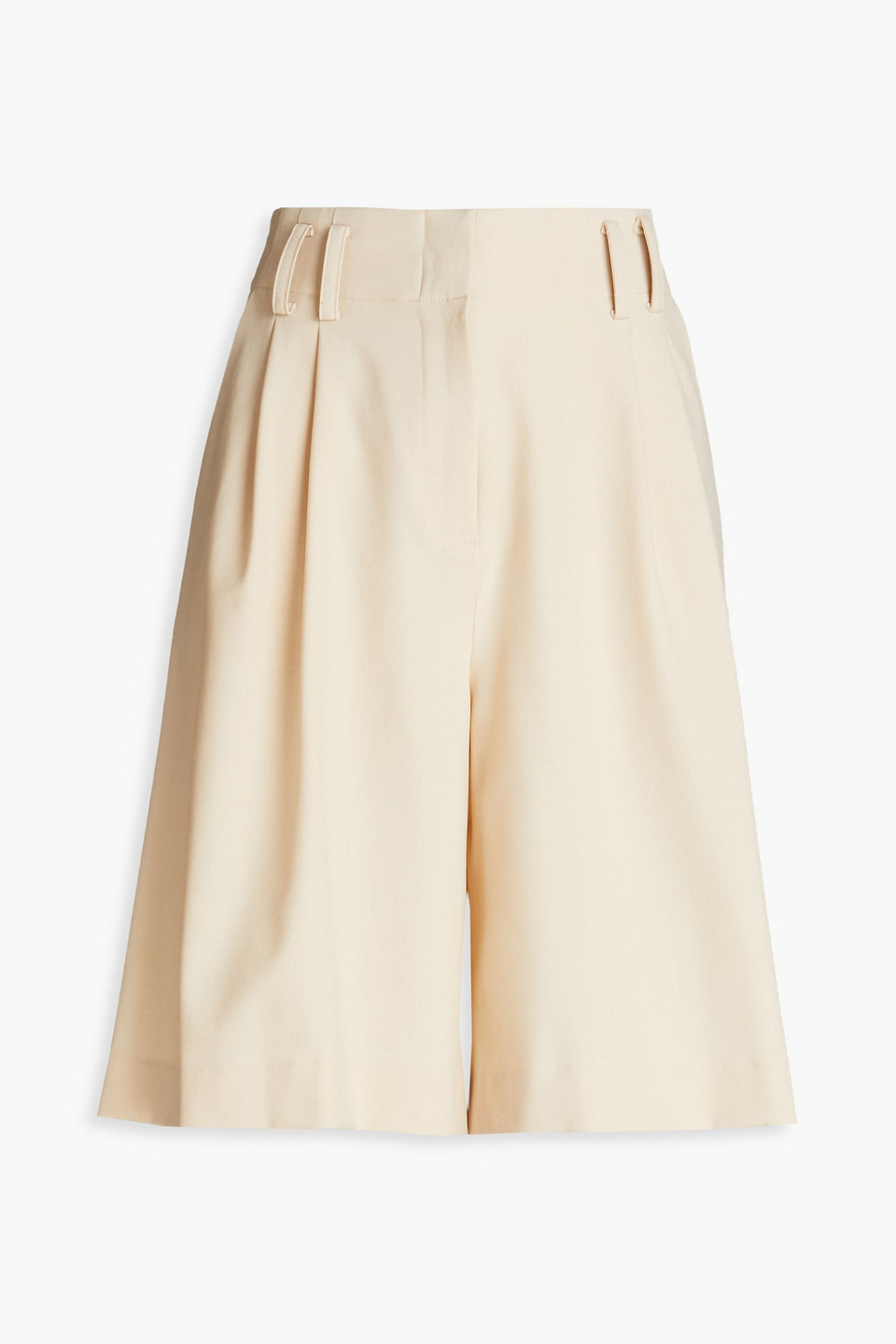 Lvir Pleated Wool-blend Twill Shorts In Neutral