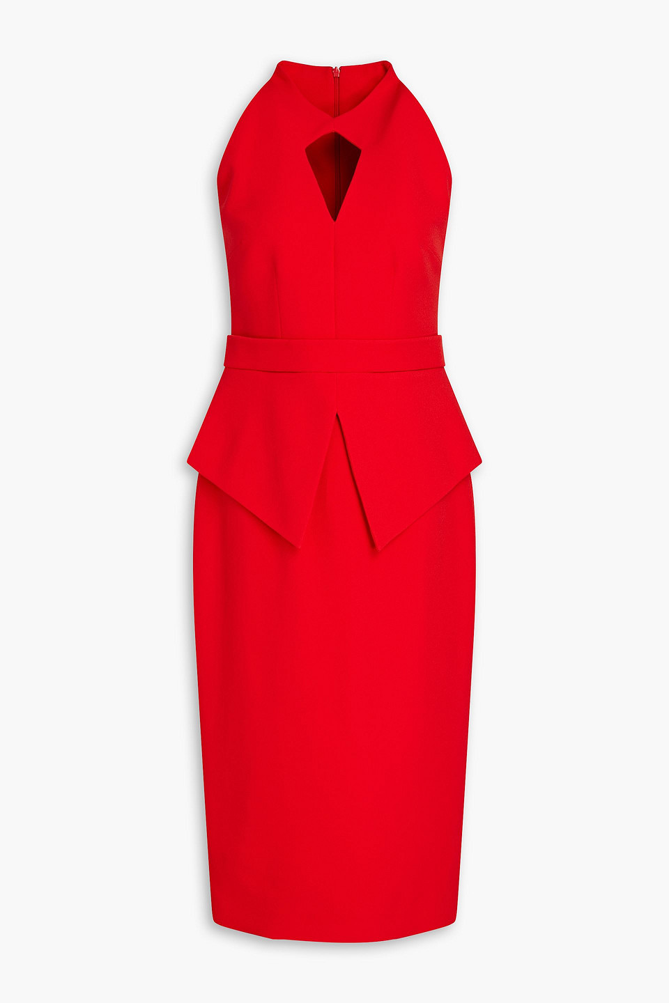 Safiyaa Cutout Stretch-crepe Peplum Dress