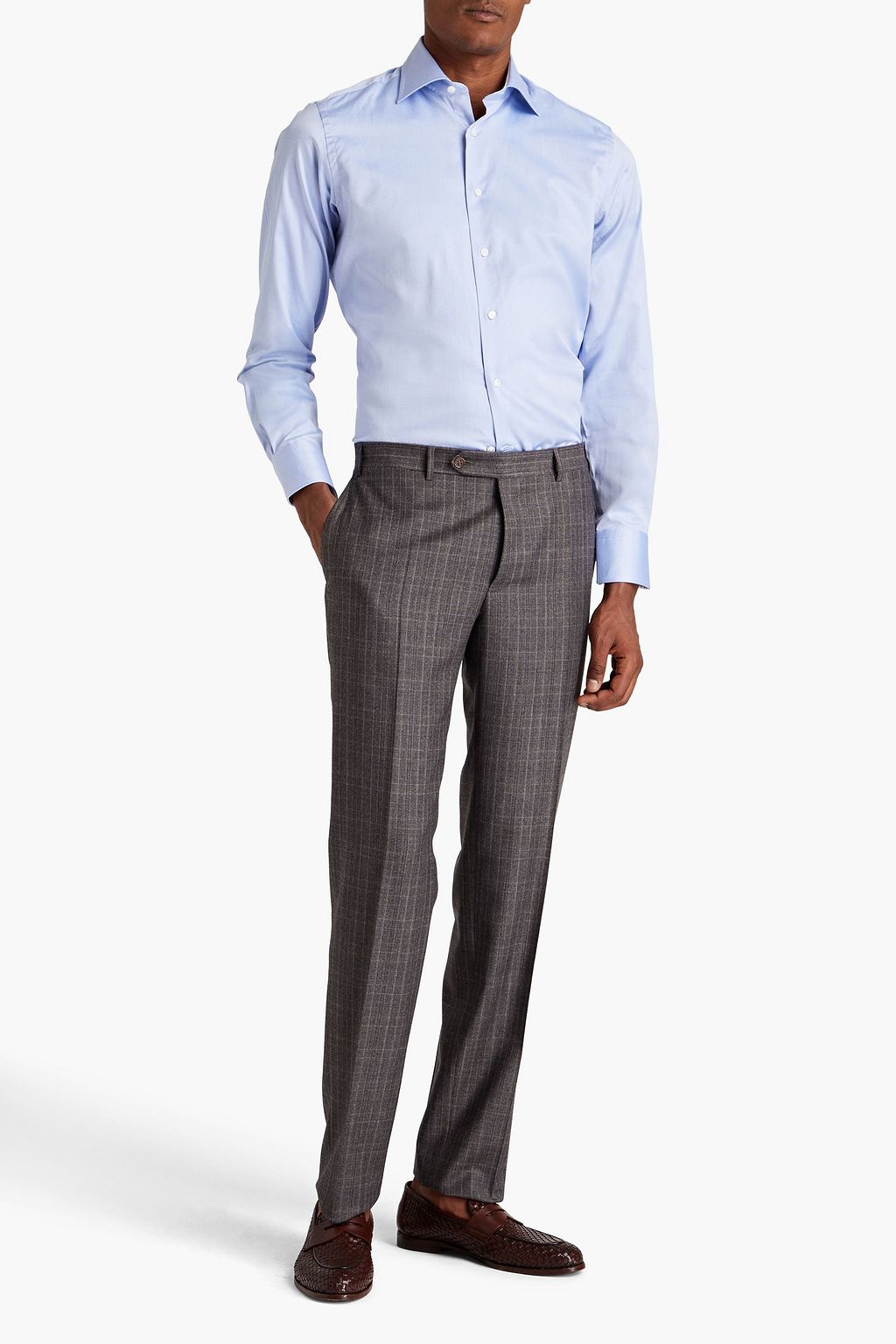 CANALI Cotton-jacquard shirt
