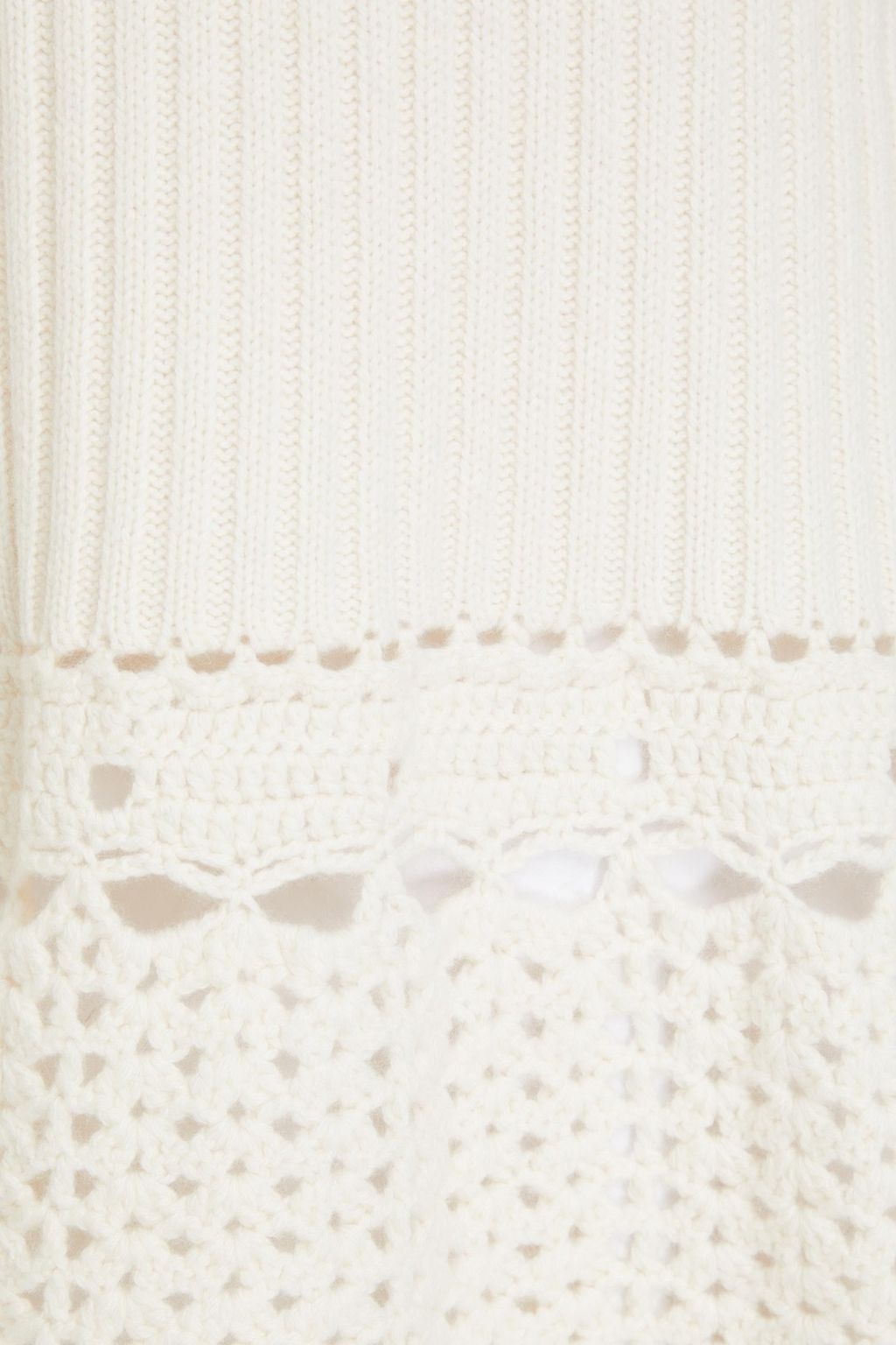 AUTUMN CASHMERE 크로셰 패널 리브 니트 스웨터