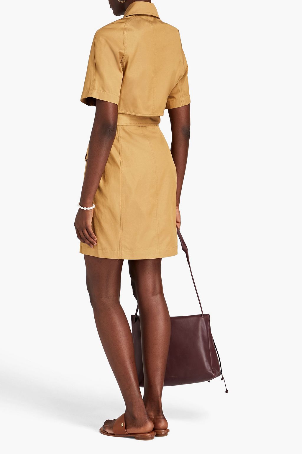 LVIR Belted twill mini shirt dress