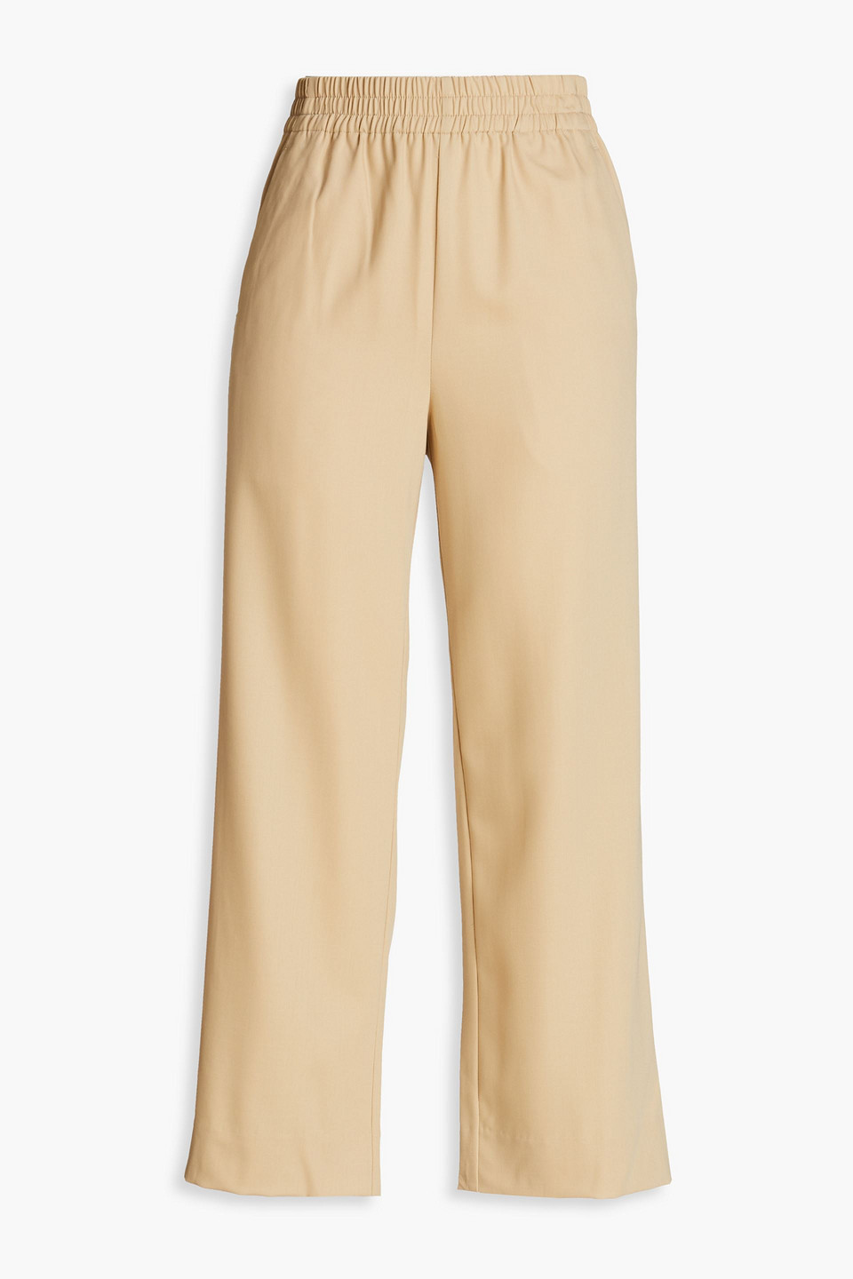 Shop By Malene Birger Lucassino Cropped Wool Straight-leg Pants In Beige