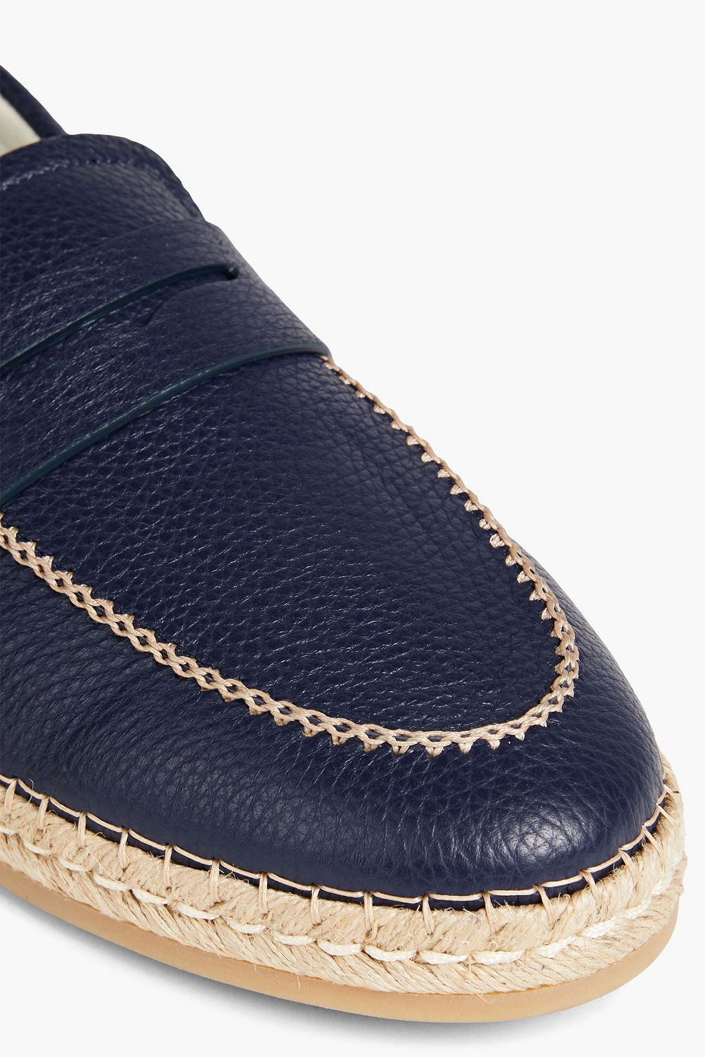 CANALI Pebbled-leather espadrille loafers