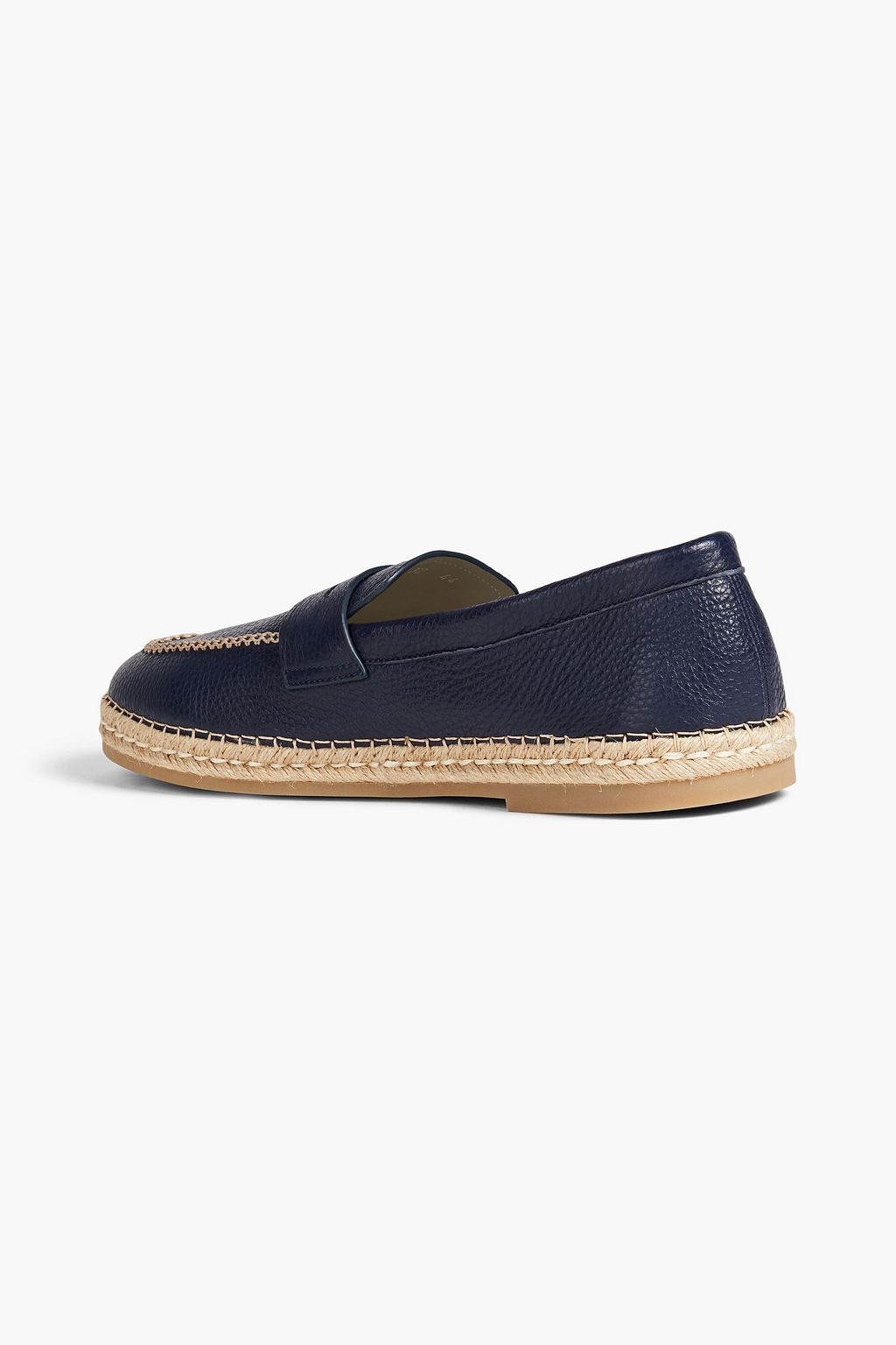 CANALI Pebbled-leather espadrille loafers