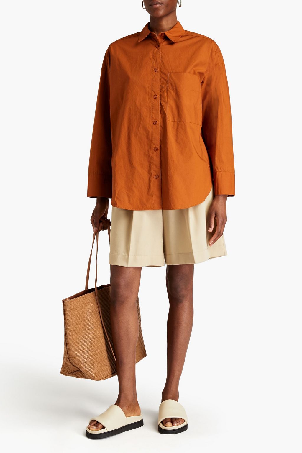BY MALENE BIRGER قميص من البوبلين القطني