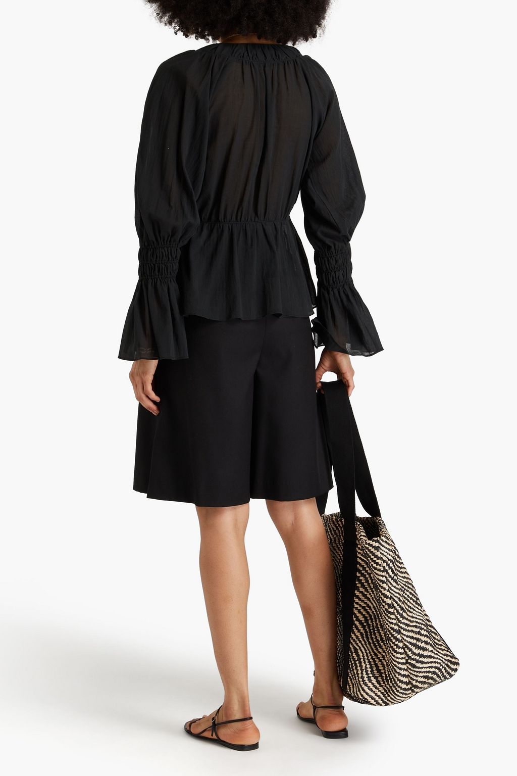 BY MALENE BIRGER Yennas gathered cotton-voile top