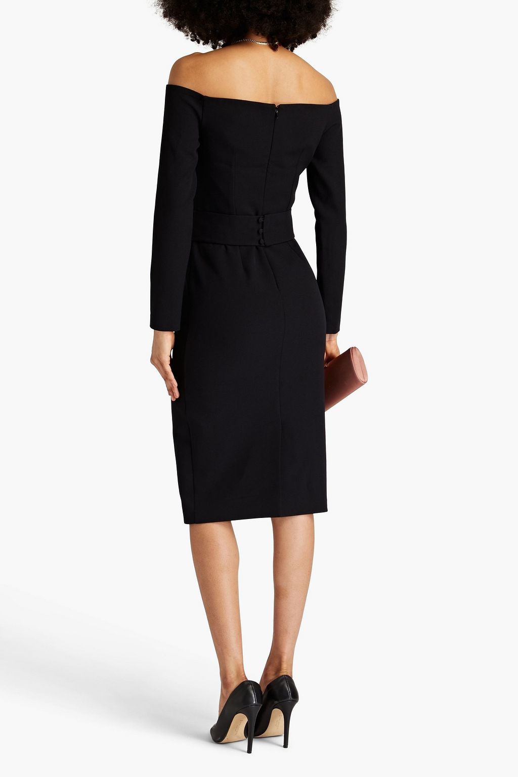 SAFIYAA Starling off-the-shoulder embellished crepe dress