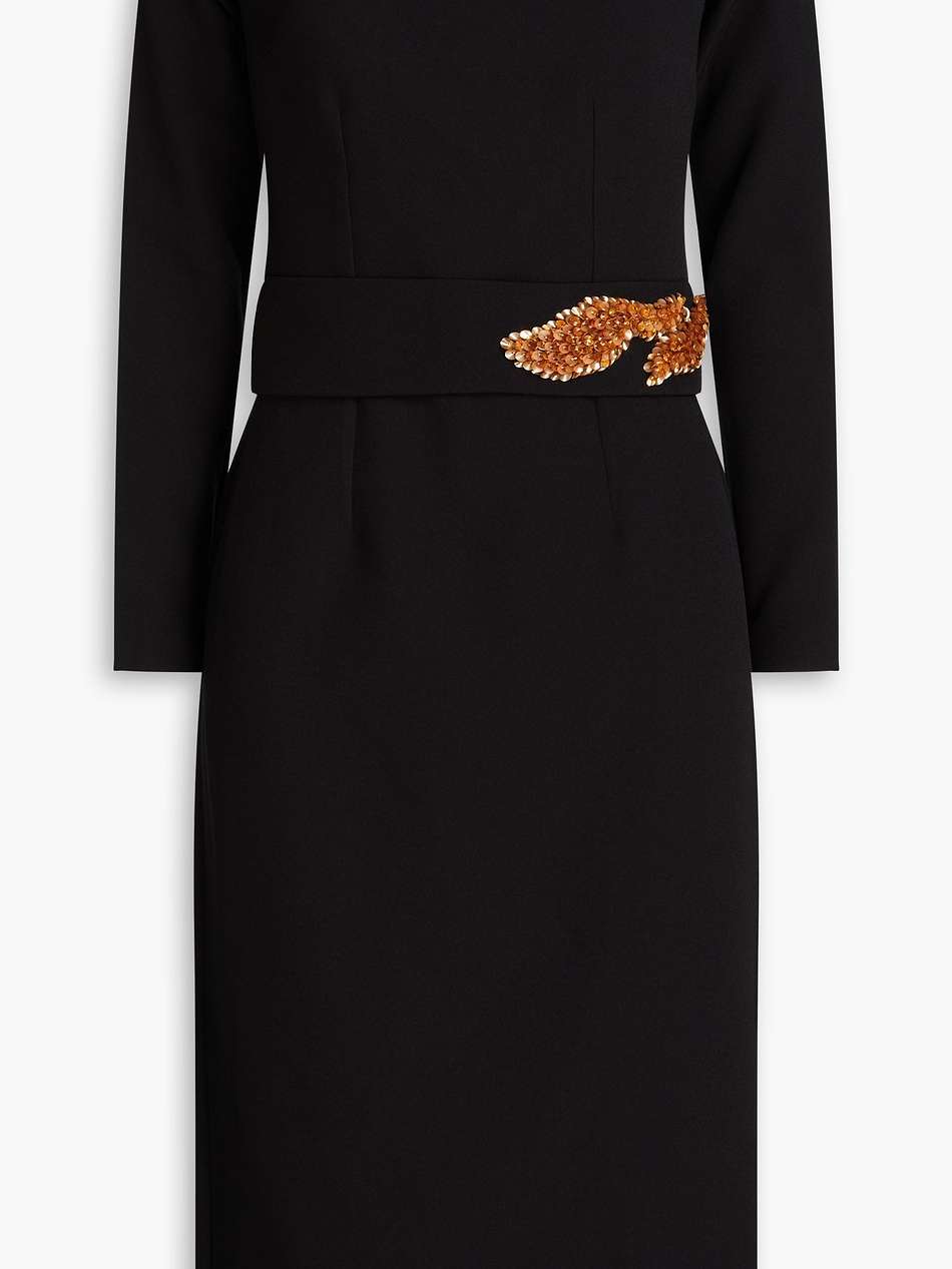 starling off-the-shoulder embellished crepe dress