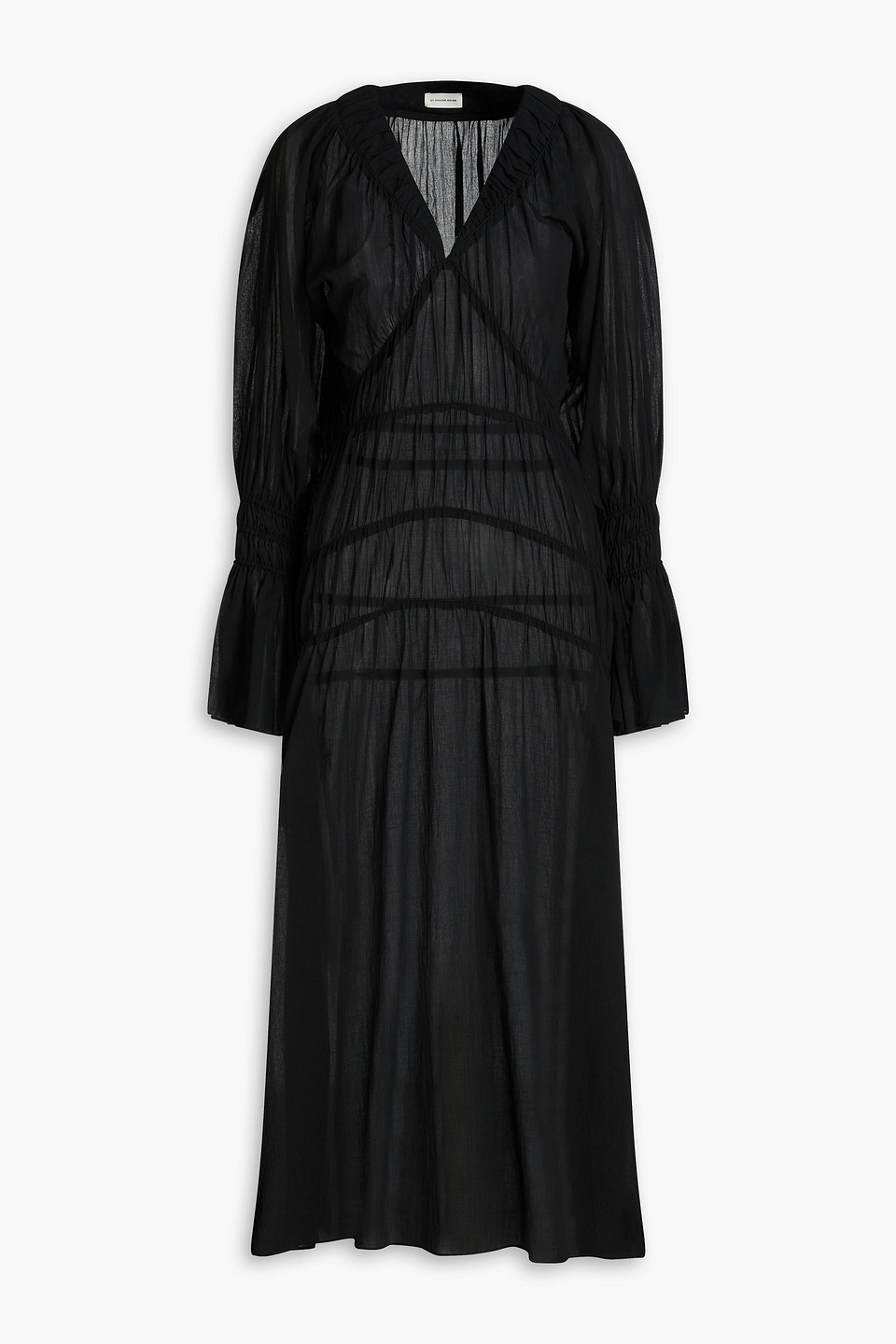 BY MALENE BIRGER AHYENNA GATHERED COTTON-VOILE MAXI DRESS,3074457345637295635