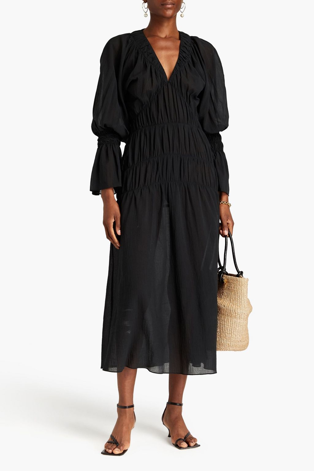 BY MALENE BIRGER Ahyenna gathered cotton-voile maxi dress