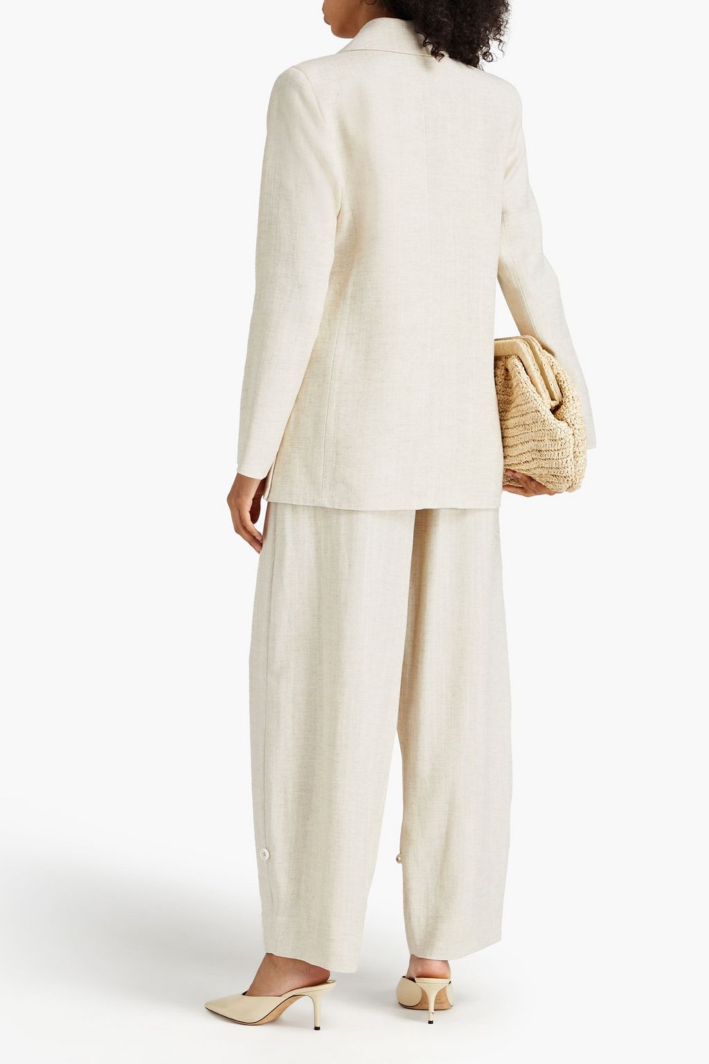 BY MALENE BIRGER بليزر «أيفيلو» من الكانفاس بأزرار مزدوجة