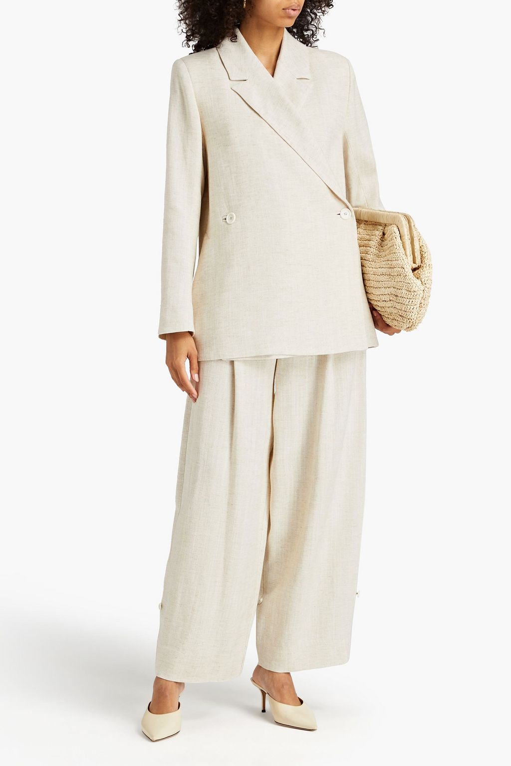 BY MALENE BIRGER بليزر «أيفيلو» من الكانفاس بأزرار مزدوجة