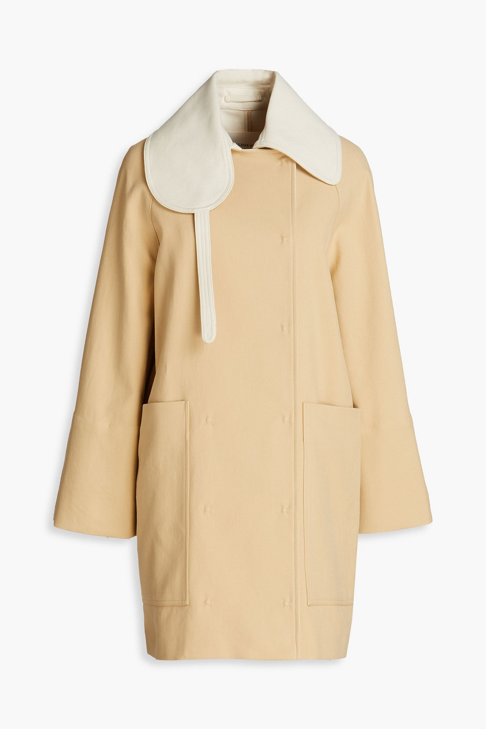 By Malene Birger Marilda Two-tone Cotton-gabardine Coat In Sand