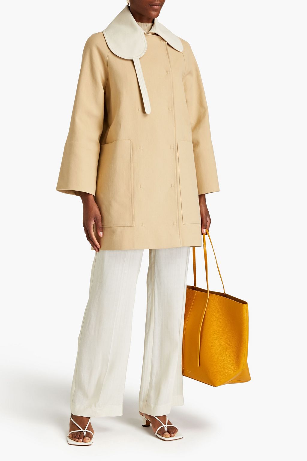 BY MALENE BIRGER Marilda two-tone cotton-gabardine coat