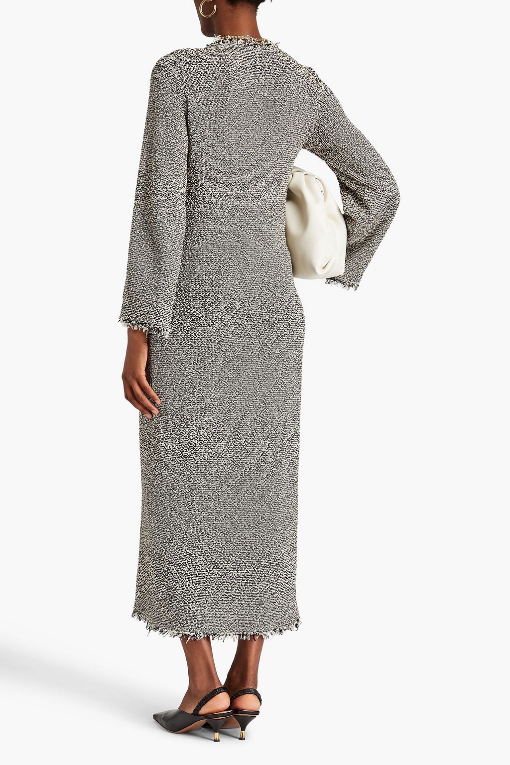 BY MALENE BIRGER Aggiale frayed cotton-tweed midi dress