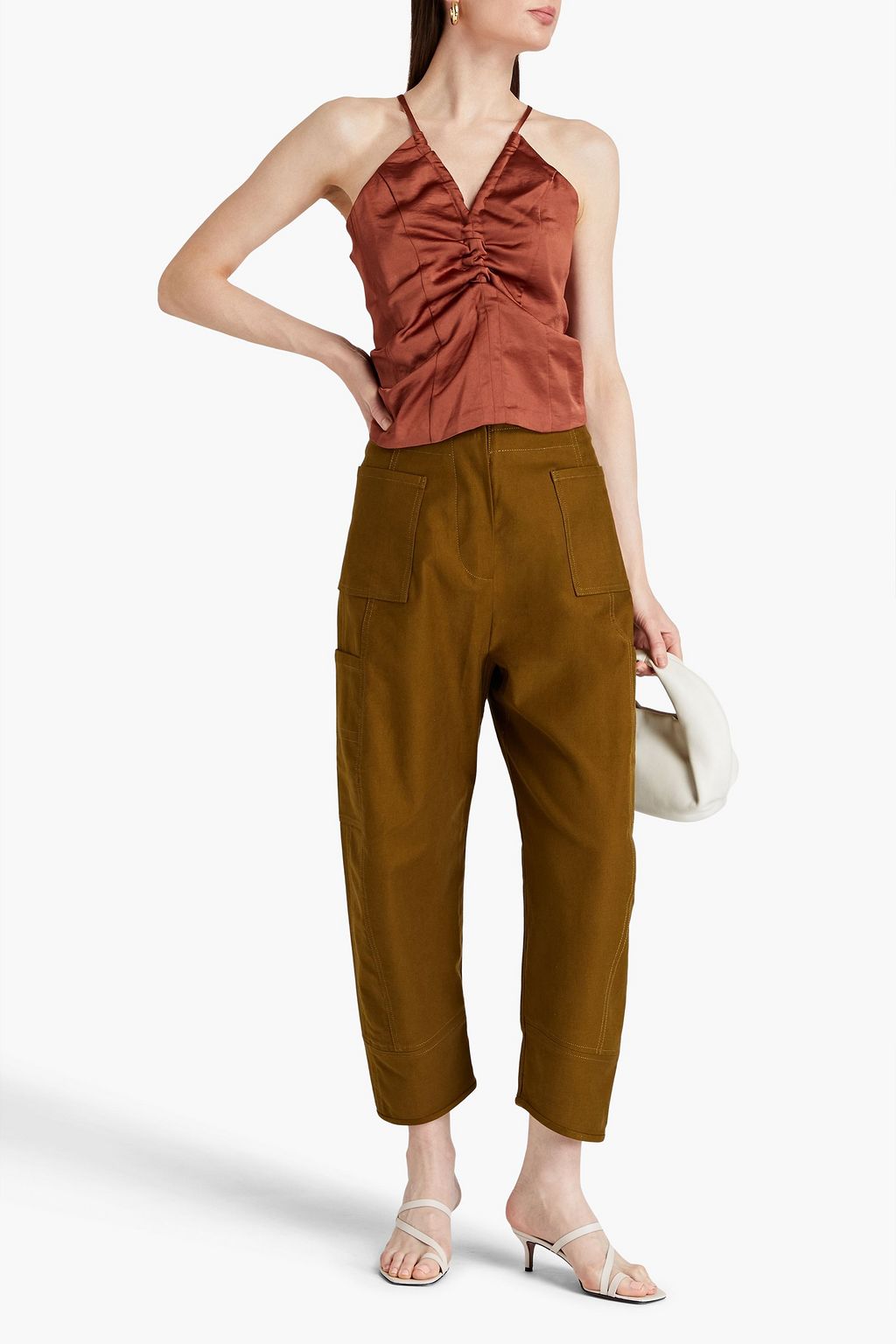 LVIR Ruched satin top