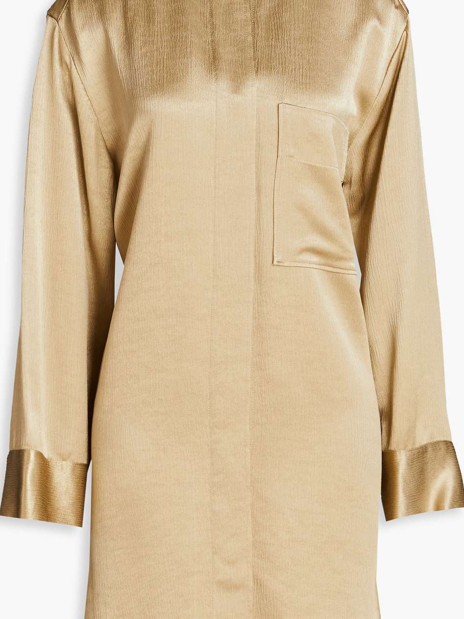 olisse crinkled satin-crepe mini shirt dress