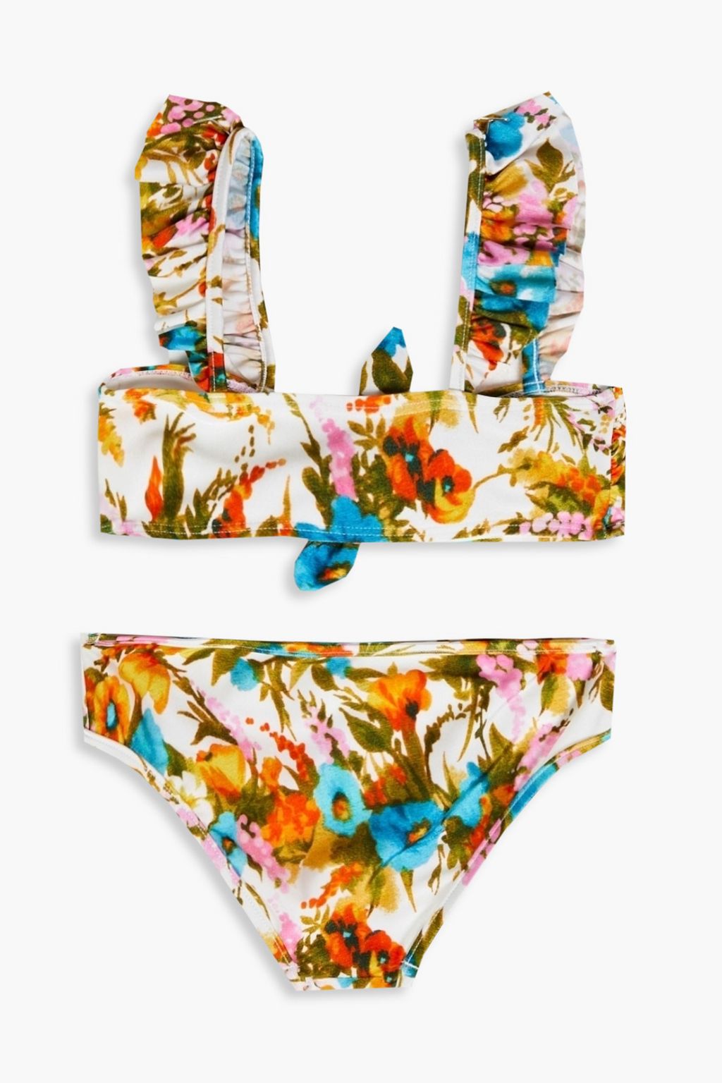 ZIMMERMANN Ruffled floral-print bikini set
