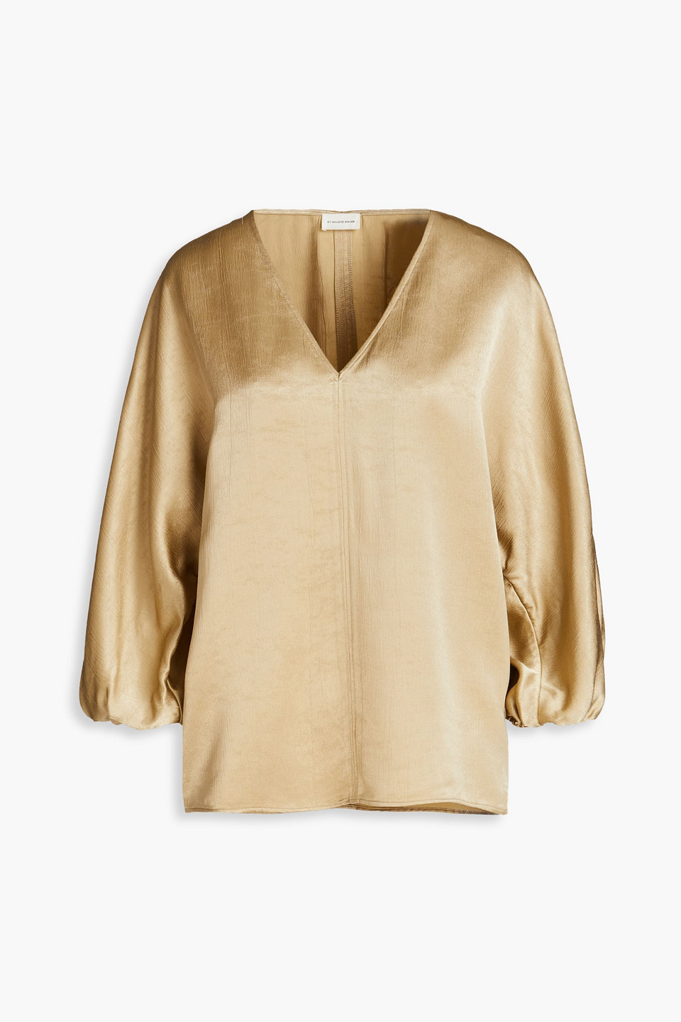 By Malene Birger Piamontes Satin-crepe Blouse In Gold