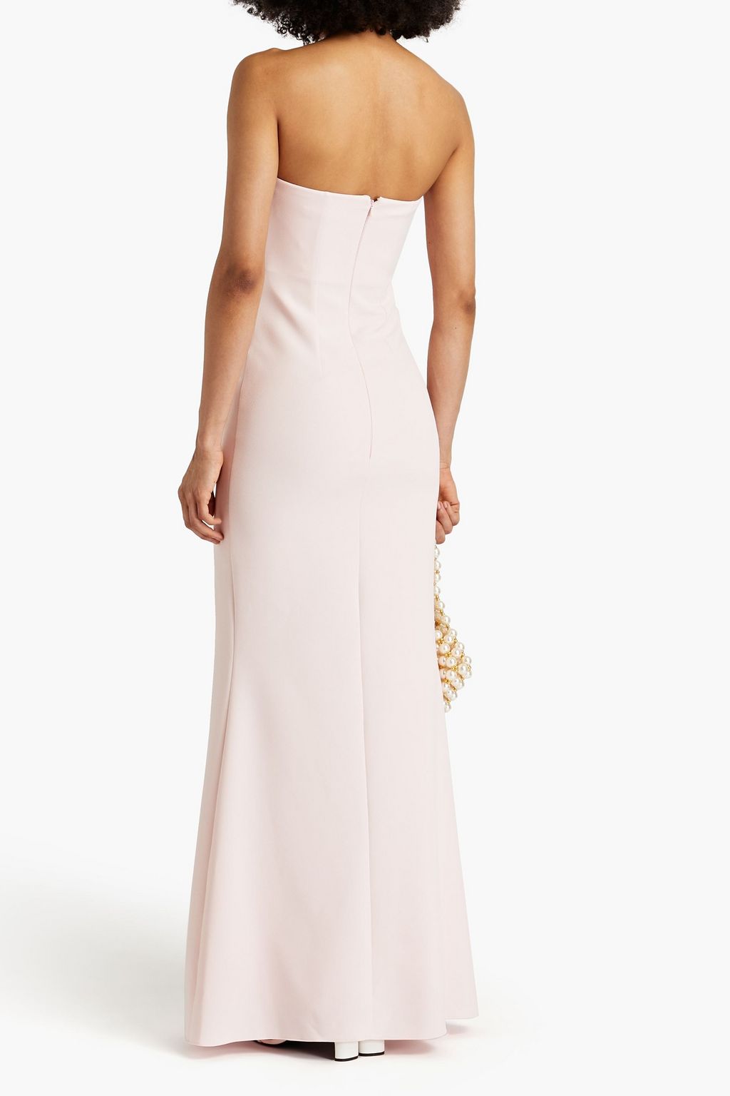 SAFIYAA ストラップレス ストレッチクレープ ロングドレス