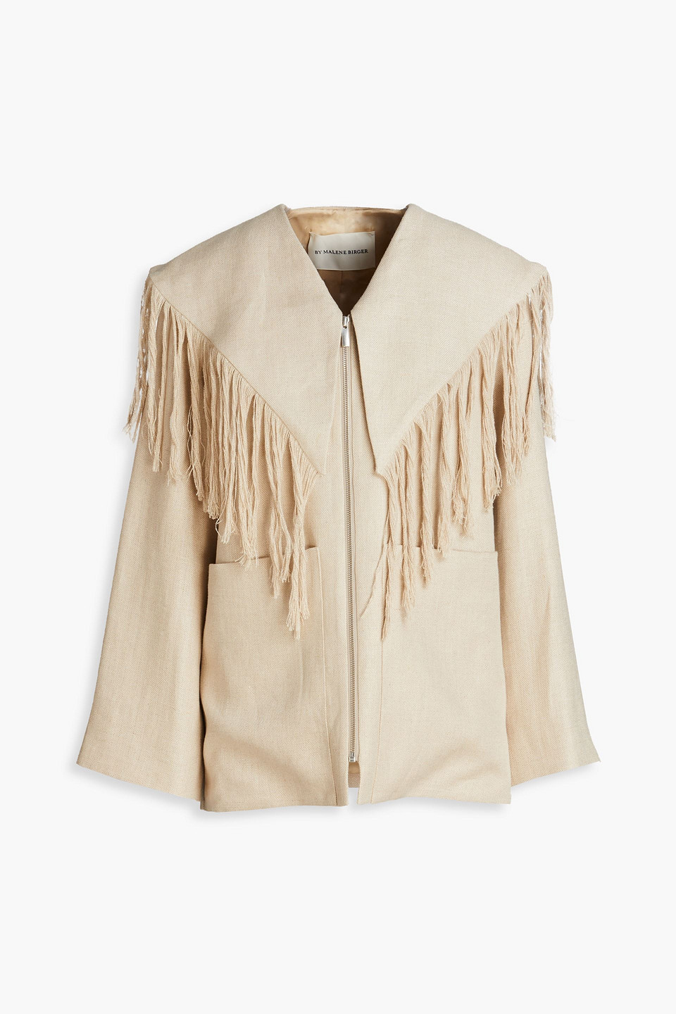 By Malene Birger - Allies fringed linen-canvas jacket - White