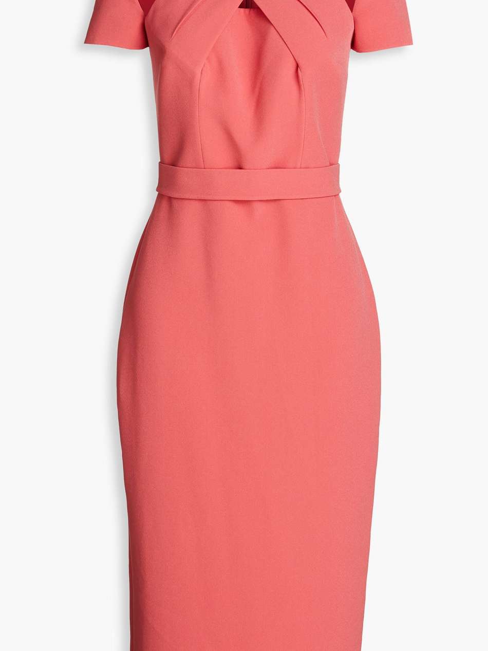 cressida belted cutout crepe midi dress