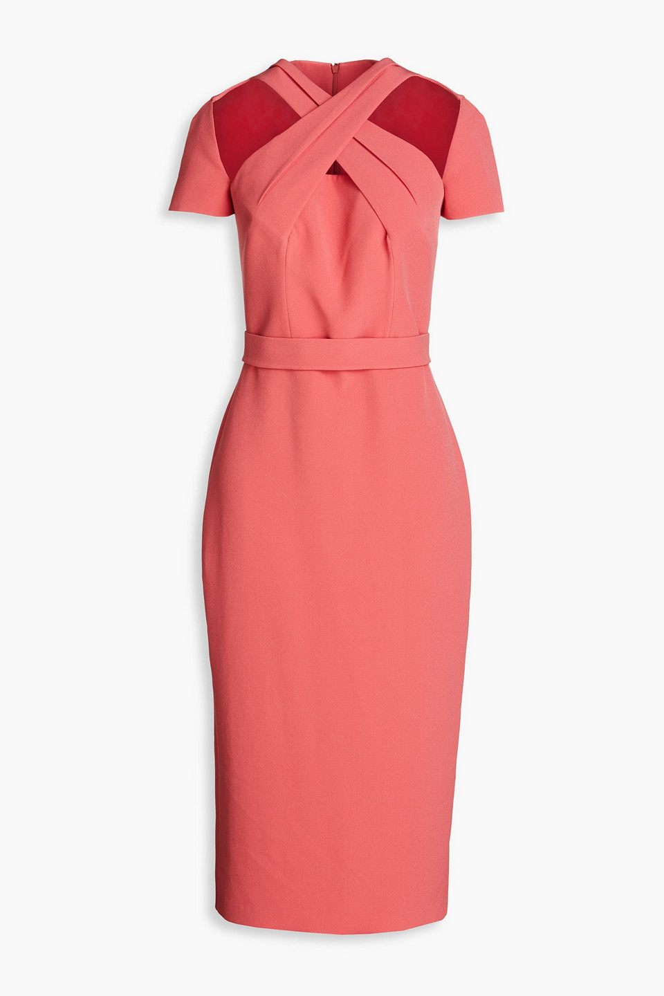 Cressida belted cutout crepe midi dress