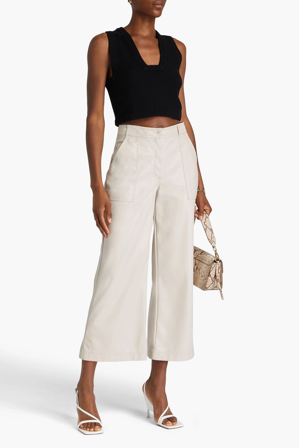 SIMKHAI Faux leather wide-leg pants
