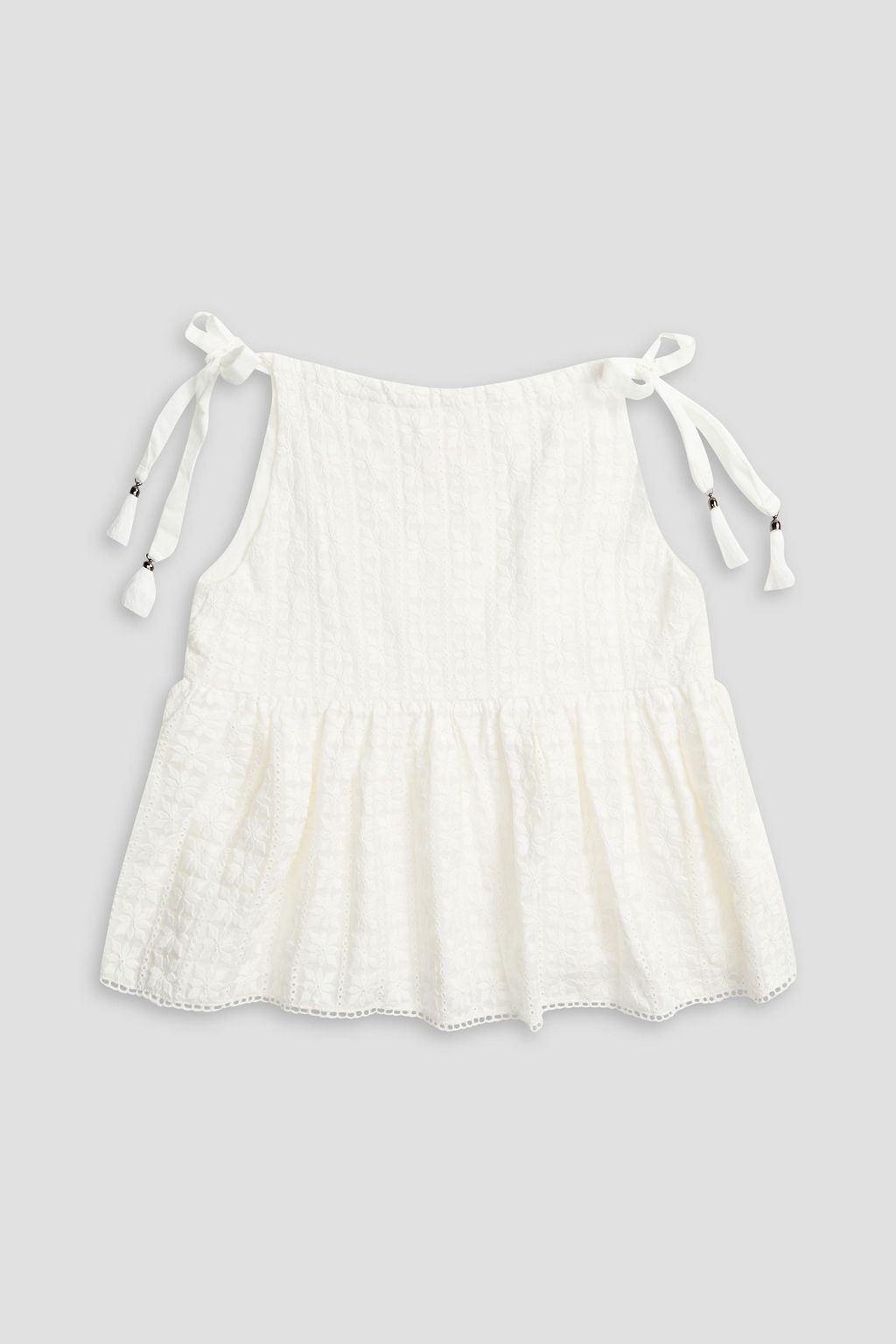 ZIMMERMANN Kids Paradiso broderie anglaise cotton and silk-blend top