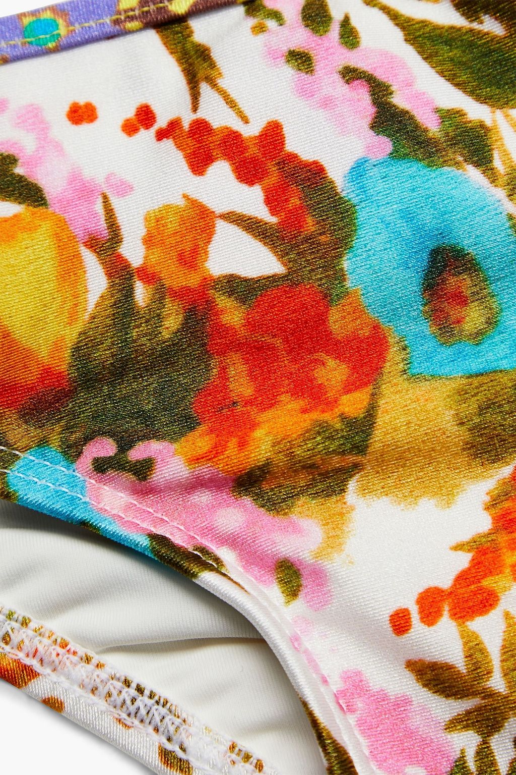 ZIMMERMANN Ruffled floral-print bikini briefs