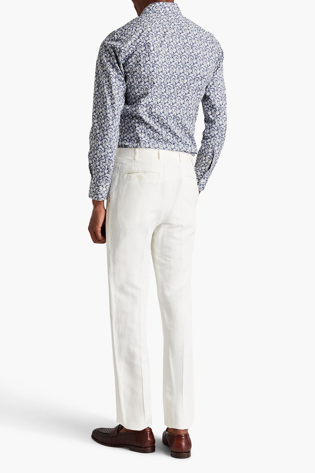 CANALI Linen and silk-blend chinos