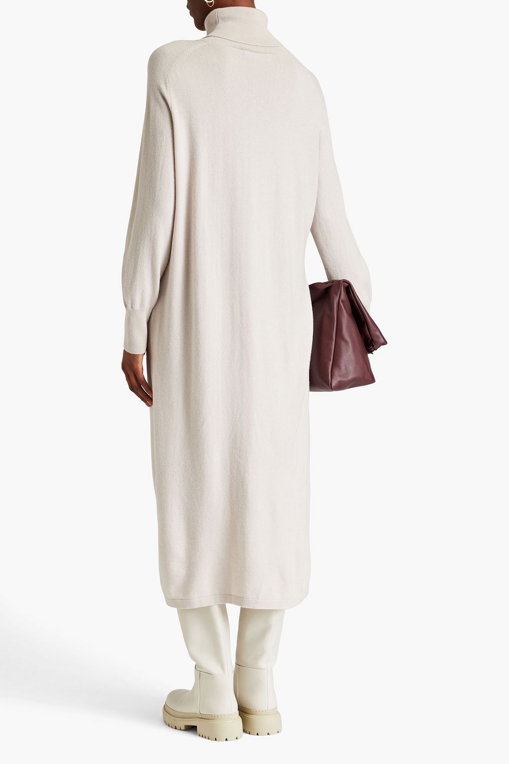 ARCH4 Lily brushed cashmere turtleneck midi dress