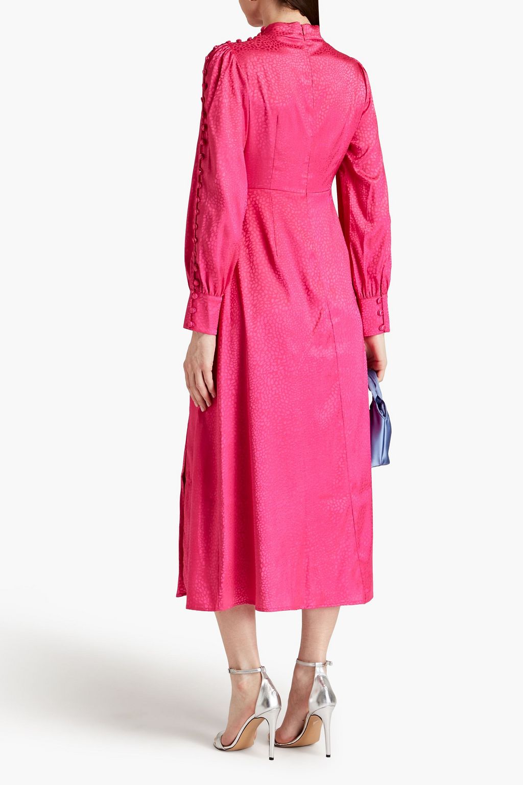 OLIVIA RUBIN Arabella satin-jacquard midi dress
