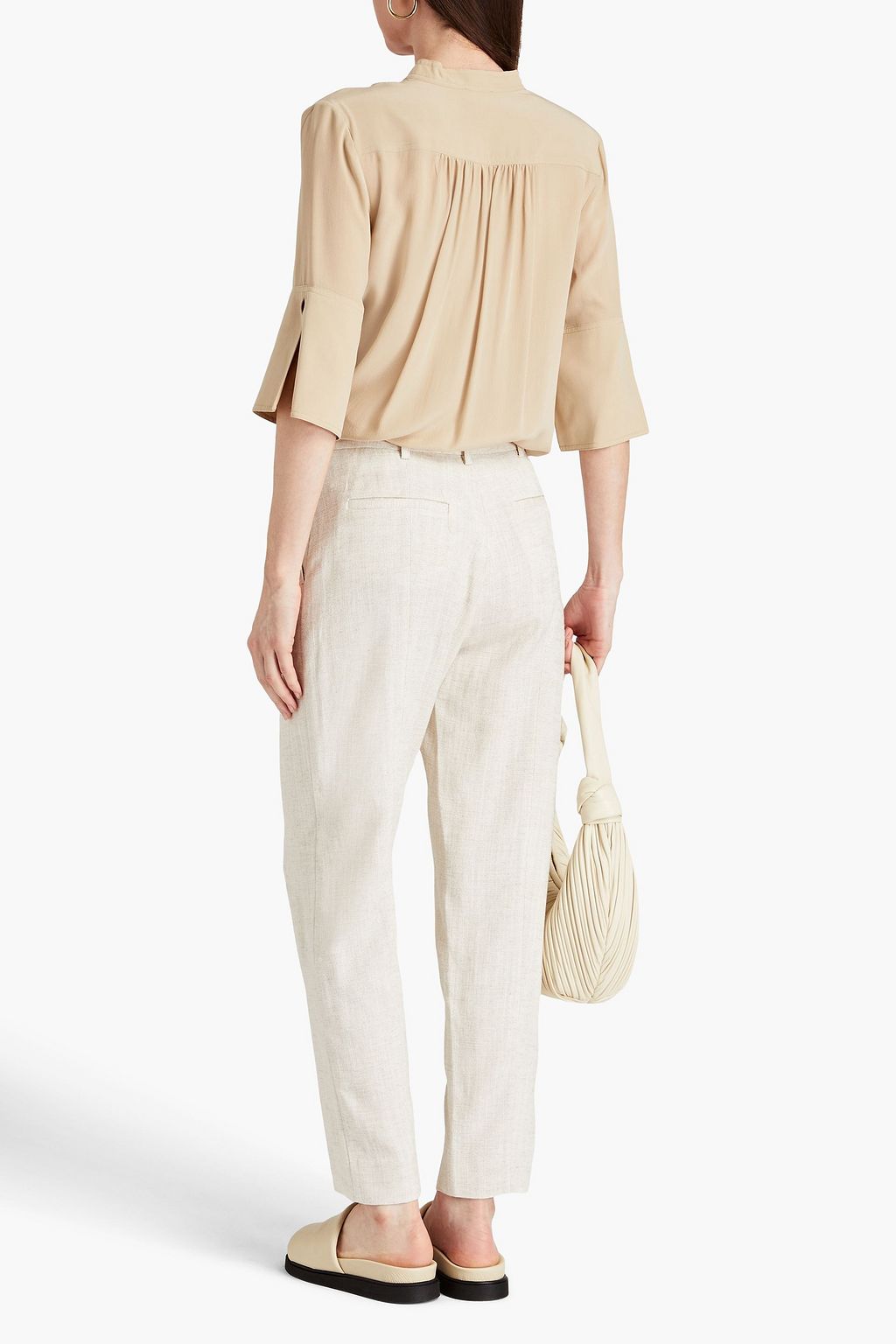 BY MALENE BIRGER Karmille pleated slub woven tapered pants