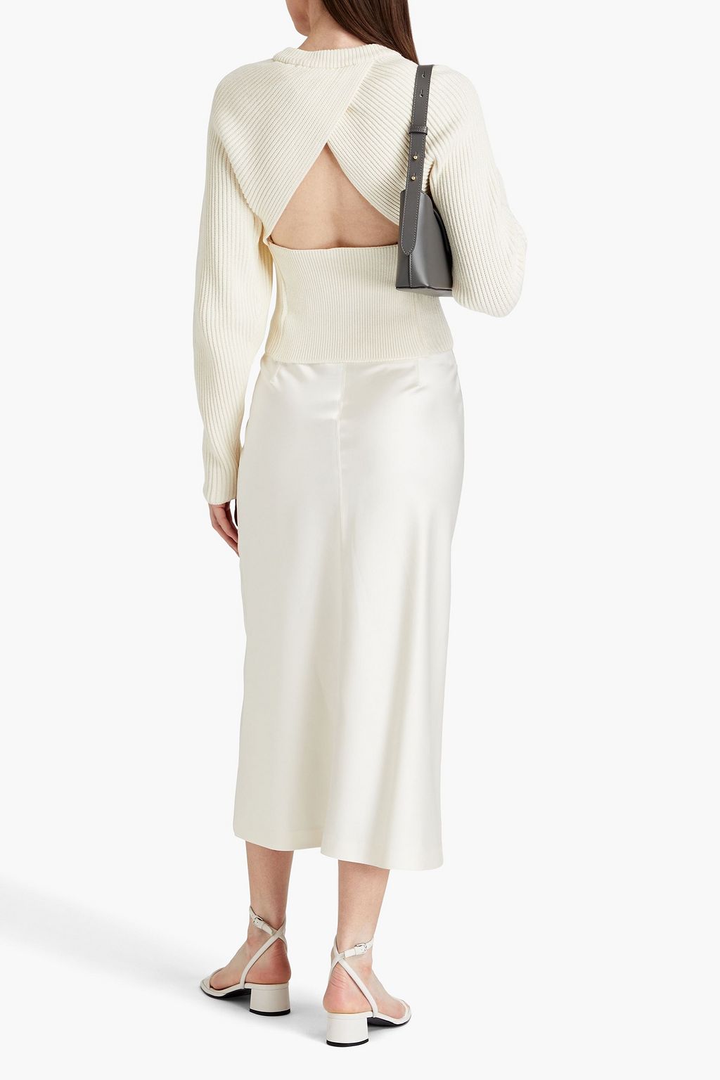LVIR Gerippter Pullover aus Baumwolle mit Cut-outs