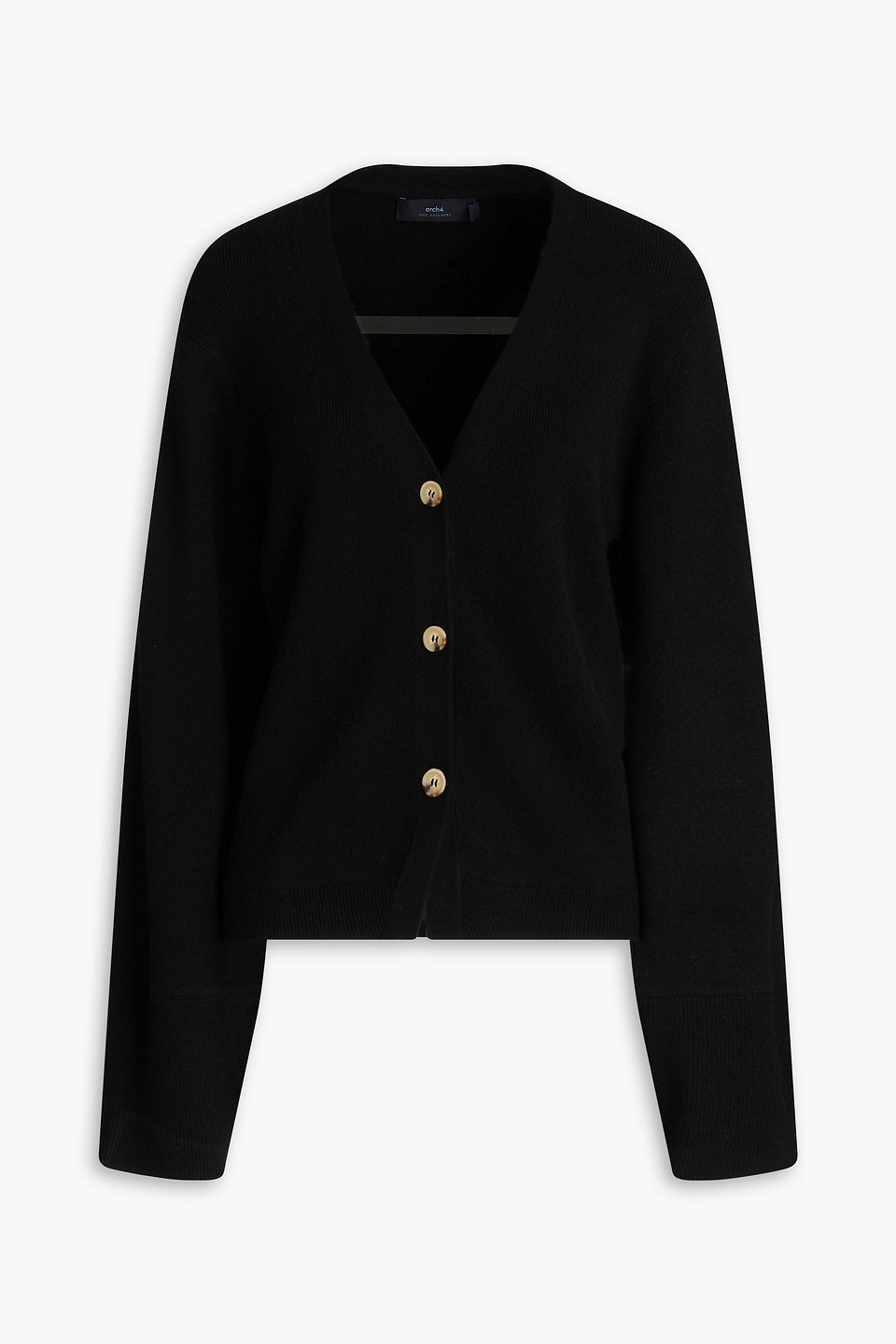 Shop Arch4 Hyacinth Ribbed Cashmere Cardigan In Black