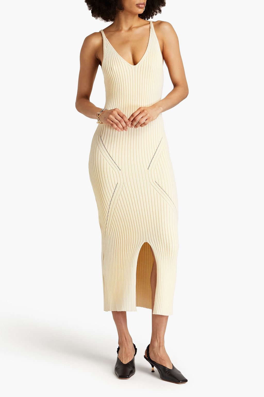 LVIR Ribbed-knit midi dress and cardigan set