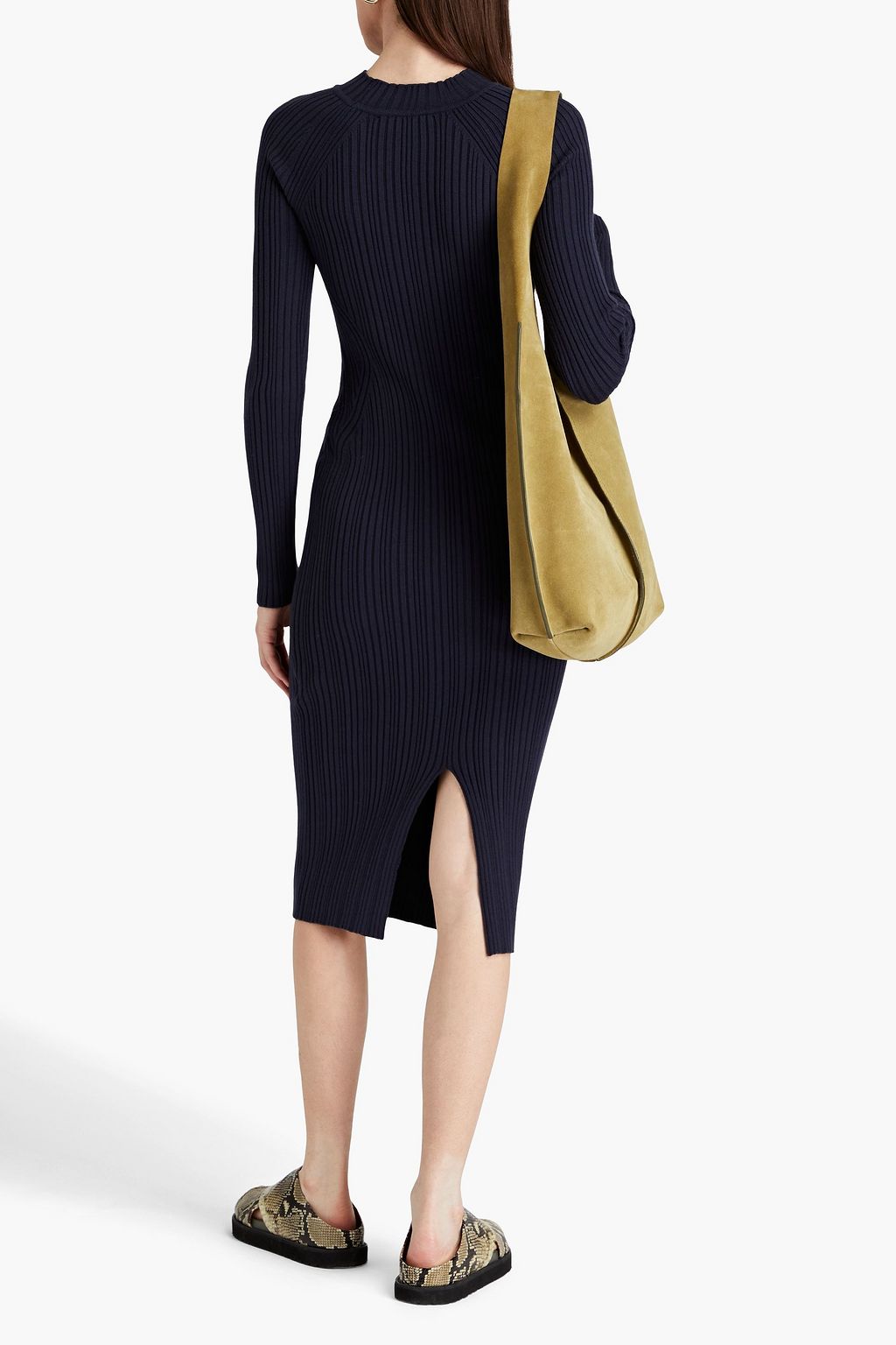 LVIR Cutout ribbed-knit midi dress